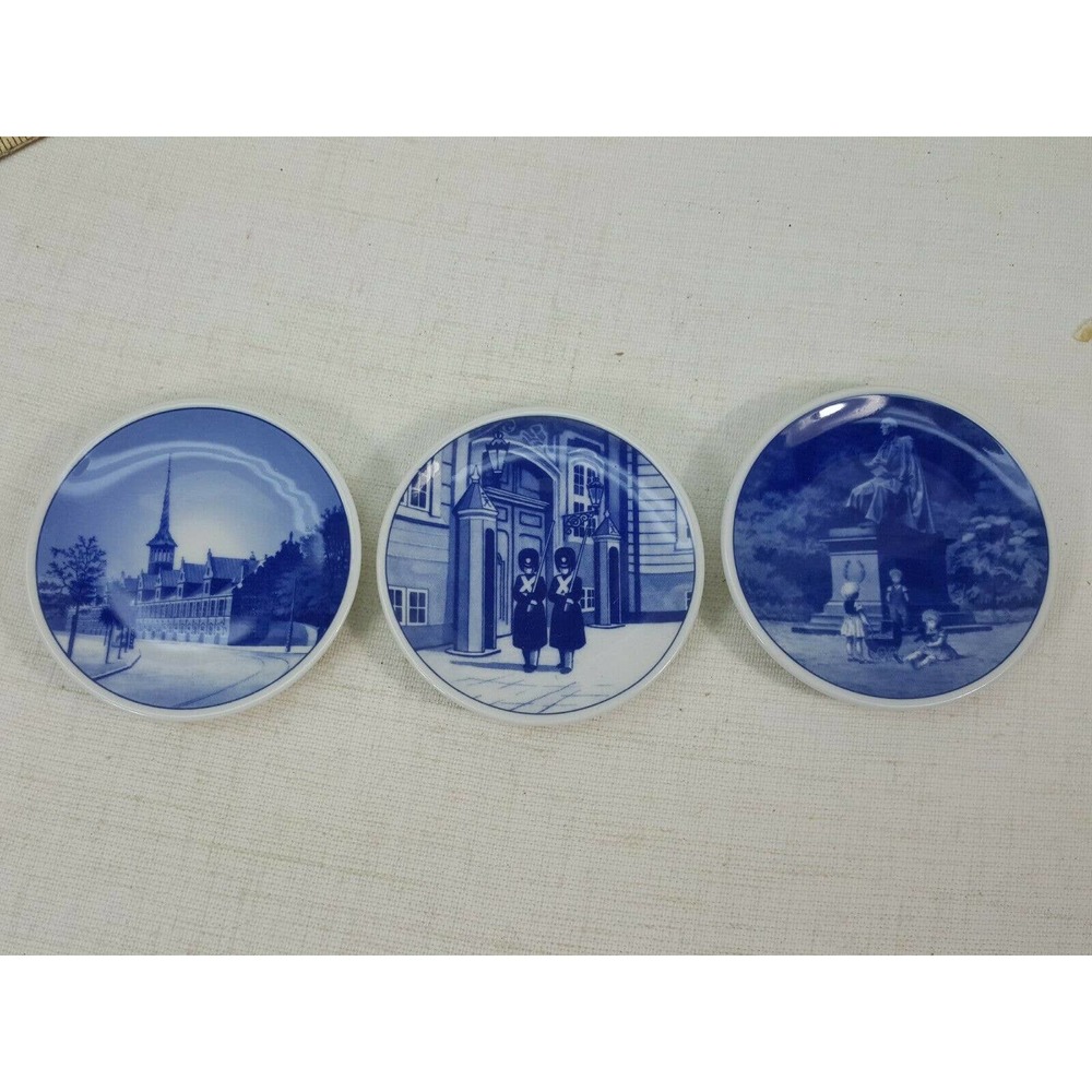 3 Royal Copenhagen Miniature Plates H.C. Anderson, Kongens, Borsen KBD05
